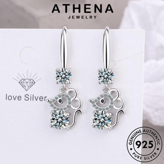 ATHENA JEWELRY 925 ตุ้มหู แฟชั่น คริสตัลเพชรสีชมพู เครื่องประดับ ต่างหู หนีบ แท้ เกาหลี หนูน่ารัก เงิน Silver ต้นฉบับ ผู้หญิง ห่วง เครื่องประดับ E1103