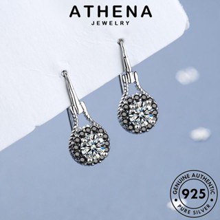 ATHENA JEWELRY เครื่องประดับ หนีบ ต้นฉบับ กลม เงิน เครื่องประดับ ผู้หญิง ห่วง แฟชั่น ตุ้มหู Silver มอยส์ซาไนท์ไดมอนด์ เกาหลี แท้ 925 ต่างหู E1129