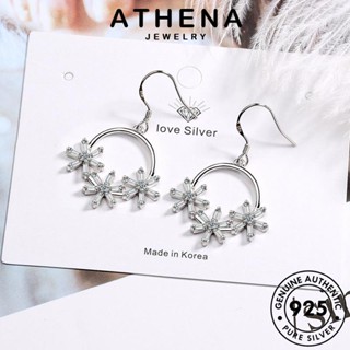 ATHENA JEWELRY หนีบ ตุ้มหู เกาหลี แท้ เครื่องประดับ ต้นฉบับ เครื่องประดับ ต่างหู ห่วง Silver ดอกไม้ ผู้หญิง แฟชั่น มอยส์ซาไนท์ไดมอนด์ เงิน 925 E1135