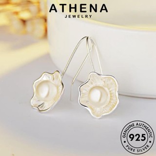 ATHENA JEWELRY ต่างหู Silver เกาหลี หนีบ ดอกบัว ผู้หญิง แฟชั่น เครื่องประดับ ไข่มุก แท้ ตุ้มหู 925 ต้นฉบับ เครื่องประดับ เงิน ห่วง E1064