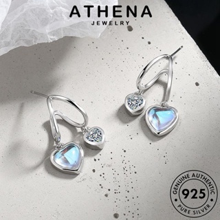 ATHENA JEWELRY เกาหลี มูนสโตน เครื่องประดับ แท้ ห่วง Silver เงิน รัก หนีบ ตุ้มหู ต้นฉบับ เครื่องประดับ ต่างหู ผู้หญิง 925 แฟชั่น E1080