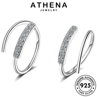 ATHENA JEWELRY แท้ ผู้หญิง เงิน โกลด์ มอยส์ซาไนท์ คลื่น หนีบ Silver ห่วง 925 เครื่องประดับ ต่างหู เครื่องประดับ ต้นฉบับ ตุ้มหู เกาหลี แฟชั่น ไดมอนด์ E1084