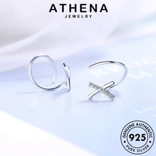 ATHENA JEWELRY มอยส์ซาไนท์ไดมอนด์ เกาหลี แฟชั่น Silver ห่วง X แท้ เงิน หนีบ เครื่องประดับ รูปร่าง เครื่องประดับ ผู้หญิง ต้นฉบับ ต่างหู ตุ้มหู 925 E1199