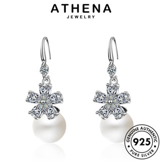 ATHENA JEWELRY ห่วง Silver แฟชั่น ไข่มุก ผู้หญิง 925 ต่างหู ตุ้มหู เครื่องประดับ แท้ เกาหลี ดอกไม้ เงิน ต้นฉบับ หนีบ เครื่องประดับ E1227