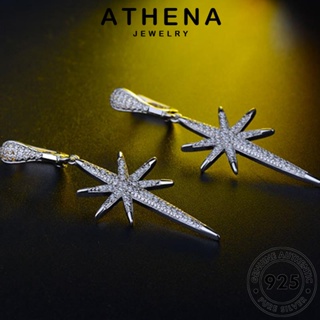 ATHENA JEWELRY เครื่องประดับ ตุ้มหู Silver 925 เกาหลี แท้ เงิน ห่วง เครื่องประดับ มอยส์ซาไนท์ไดมอนด์ หนีบ ต้นฉบับ ต่างหู แฟชั่น ผู้หญิง แฉก E1160