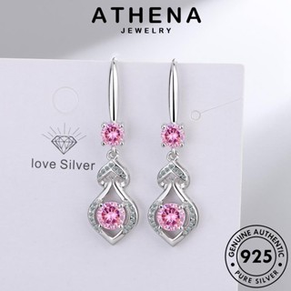 ATHENA JEWELRY เงิน แท้ ต่างหู คริสตัลเพชรสีชมพู ผู้หญิง หยดน้ำ Silver หนีบ เกาหลี แฟชั่น เครื่องประดับ ห่วง ต้นฉบับ ตุ้มหู 925 เครื่องประดับ E1182