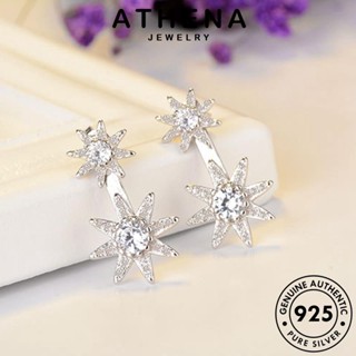 ATHENA JEWELRY แฉก เครื่องประดับ 925 ห่วง แฟชั่น มอยส์ซาไนท์ไดมอนด์ ตุ้มหู แท้ หนีบ ต่างหู เงิน Silver เกาหลี ต้นฉบับ ผู้หญิง เครื่องประดับ E1238