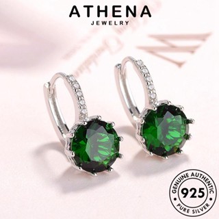 ATHENA JEWELRY เงิน ผู้หญิง ต้นฉบับ ต่างหู Silver กลม หนีบ มอยส์ซาไนท์ไดมอนด์ เครื่องประดับ เกาหลี เครื่องประดับ แท้ ห่วง 925 แฟชั่น ตุ้มหู E1252