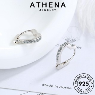 ATHENA JEWELRY ผู้หญิง เครื่องประดับ ต้นฉบับ ไดมอนด์ โกลด์ แท้ เกาหลี ห่วง เครื่องประดับ ต่างหู หนีบ 925 ตุ้มหู มอยส์ซาไนท์ รัก แฟชั่น Silver เงิน E1255