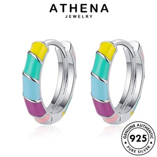 ATHENA JEWELRY 925 หนีบ ห่วง ตุ้มหู แท้ ต้นฉบับ ผู้หญิง เครื่องประดับ เกาหลี เงิน เครื่องประดับ ต่างหู วงกลม Silver แฟชั่น E1263