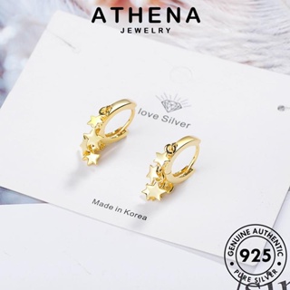 ATHENA JEWELRY ห่วง ดาว ต้นฉบับ เงิน ทอง 925 ตุ้มหู แท้ หนีบ เครื่องประดับ แฟชั่น เครื่องประดับ ผู้หญิง Silver ต่างหู เกาหลี E1266