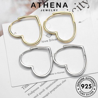 ATHENA JEWELRY เครื่องประดับ ห่วง เครื่องประดับ ต้นฉบับ รัก แฟชั่น ต่างหู แท้ เงิน ทอง ผู้หญิง เกาหลี หนีบ ตุ้มหู 925 Silver E1267