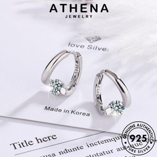 ATHENA JEWELRY สามเหลี่ยม เครื่องประดับ เงิน มอยส์ซาไนท์ ผู้หญิง ต่างหู โกลด์ Silver แฟชั่น เกาหลี ต้นฉบับ หนีบ แท้ ไดมอนด์ เครื่องประดับ ตุ้มหู 925 ห่วง E1270