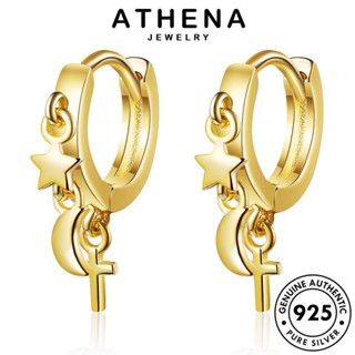 ATHENA JEWELRY เกาหลี ห่วง Silver ต่างหู ดาวเดือน ทอง ต้นฉบับ 925 เงิน ตุ้มหู เครื่องประดับ แฟชั่น หนีบ แท้ ผู้หญิง เครื่องประดับ E1273