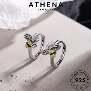 ATHENA JEWELRY ตุ้มหู หนีบ ต่างหู แฟชั่น ห่วง Silver ผู้หญิง เกาหลี แท้ ผึ้งน้อย เครื่องประดับ มอยส์ซาไนท์ไดมอนด์ เครื่องประดับ 925 เงิน ต้นฉบับ E1274