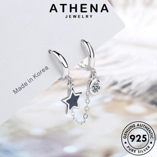 ATHENA JEWELRY 925 Silver เกาหลี ห่วง หนีบ แฟชั่น ต่างหู เครื่องประดับ ผู้หญิง ตุ้มหู เงิน ต้นฉบับ รูปดาวห้าแฉก เครื่องประดับ มอยส์ซาไนท์ไดมอนด์ แท้ E1279