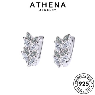 ATHENA JEWELRY ใบมะกอก เครื่องประดับ ผู้หญิง 925 ต้นฉบับ มอยส์ซาไนท์ไดมอนด์ เงิน เกาหลี เครื่องประดับ หนีบ ห่วง แท้ แฟชั่น ตุ้มหู Silver ต่างหู E1283