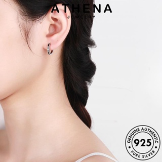 ATHENA JEWELRY แฟชั่น เกาหลี วงกลม แท้ หนีบ Silver ผู้หญิง ห่วง ต้นฉบับ เครื่องประดับ 925 เครื่องประดับ ตุ้มหู เงิน ต่างหู E1288