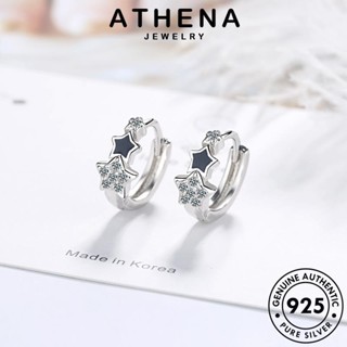 ATHENA JEWELRY หนีบ ผู้หญิง Silver แท้ เครื่องประดับ เกาหลี แฟชั่น ห่วง ต้นฉบับ ตุ้มหู รูปดาวห้าแฉก มอยส์ซาไนท์ไดมอนด์ เครื่องประดับ เงิน 925 ต่างหู E1290