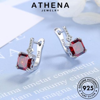 ATHENA JEWELRY Silver สี่เหลี่ยม มอยส์ซาไนท์ไดมอนด์ แท้ เครื่องประดับ ตุ้มหู เกาหลี แฟชั่น เครื่องประดับ ต่างหู เงิน ต้นฉบับ ผู้หญิง 925 หนีบ ห่วง E1291