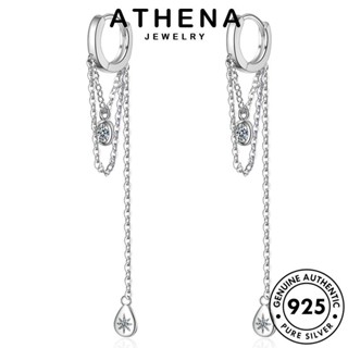 ATHENA JEWELRY เงิน เครื่องประดับ ห่วง มอยส์ซาไนท์ไดมอนด์ หนีบ วงกลม ต่างหู แท้ 925 ผู้หญิง Silver เกาหลี ตุ้มหู แฟชั่น ต้นฉบับ เครื่องประดับ E1304