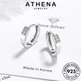 ATHENA JEWELRY เครื่องประดับ แท้ มอยส์ซาไนท์ไดมอนด์ แฟชั่น ห่วง ต้นฉบับ ตุ้มหู 925 เงิน ผู้หญิง ต่างหู เครื่องประดับ หนีบ เกาหลี Silver วงกลม E1305