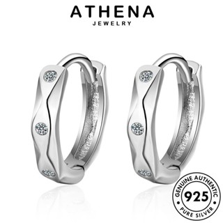 ATHENA JEWELRY เครื่องประดับ โกลด์ ต้นฉบับ ห่วง ตุ้มหู 925 เงิน เรขาคณิต หนีบ ผู้หญิง แฟชั่น Silver เกาหลี ไดมอนด์ เครื่องประดับ มอยส์ซาไนท์ แท้ ต่างหู E1306