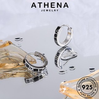 ATHENA JEWELRY แท้ ต้นฉบับ ต่างหู เลขโรมัน หนีบ ผู้หญิง ห่วง เครื่องประดับ 925 ตุ้มหู แฟชั่น Silver เงิน เครื่องประดับ เกาหลี E1310