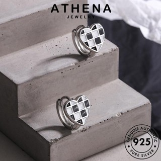 ATHENA JEWELRY ห่วง เครื่องประดับ ต่างหู ตุ้มหู เกาหลี ผู้หญิง เครื่องประดับ แฟชั่น ต้นฉบับ หนีบ แท้ 925 Silver เงิน กระดานหมากรุก E1311