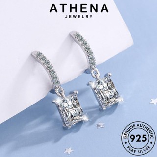 ATHENA JEWELRY มอยส์ซาไนท์ไดมอนด์ ต้นฉบับ แฟชั่น คอลัมน์สี่เหลี่ยม แท้ ต่างหู เกาหลี ผู้หญิง เครื่องประดับ 925 เครื่องประดับ ตุ้มหู เงิน หนีบ ห่วง Silver E1312