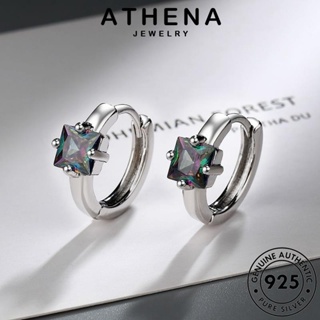 ATHENA JEWELRY มูนสโตนโกลด์ ผู้หญิง ต้นฉบับ แฟชั่น หนีบ ต่างหู แท้ เครื่องประดับ เกาหลี Silver ห่วง เงิน 925 ตุ้มหู สี่เหลี่ยม เครื่องประดับ E1321