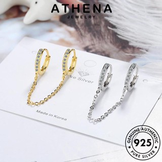 ATHENA JEWELRY เกาหลี มอยส์ซาไนท์ เครื่องประดับ ไดมอนด์ แท้ ผู้หญิง ต่างหู เงิน หนีบ Silver โกลด์ พู่ ต้นฉบับ แฟชั่น เครื่องประดับ ตุ้มหู 925 ห่วง E1342