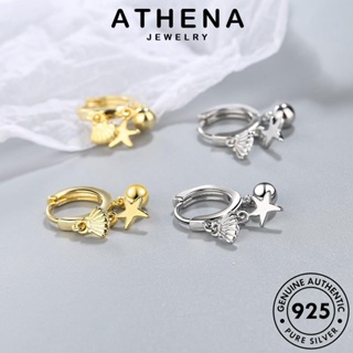 ATHENA JEWELRY แฟชั่น เครื่องประดับ ผู้หญิง เงิน ทอง Silver เกาหลี ต้นฉบับ เปลือกปลาดาว แท้ หนีบ ตุ้มหู เครื่องประดับ ต่างหู ห่วง 925 E1347