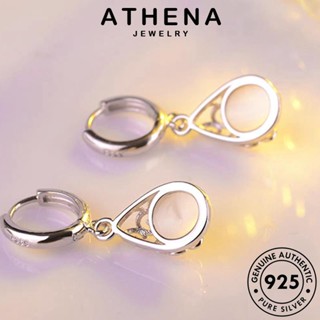 ATHENA JEWELRY ห่วง เครื่องประดับ ตุ้มหู 925 รูปร่างลูกแพร์ เกาหลี เครื่องประดับ ผู้หญิง เงิน หนีบ ต้นฉบับ Silver แท้ แฟชั่น ต่างหู โอปอล E1358