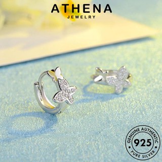 ATHENA JEWELRY เครื่องประดับ มอยส์ซาไนท์ไดมอนด์ ห่วง เกาหลี ผีเสื้อ แฟชั่น ต้นฉบับ เงิน Silver 925 ตุ้มหู ต่างหู แท้ ผู้หญิง หนีบ เครื่องประดับ E1359