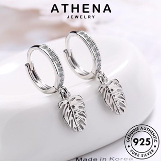 ATHENA JEWELRY ตุ้มหู เงิน ต้นฉบับ แท้ หนีบ 925 ไดมอนด์ เครื่องประดับ โกลด์ เกาหลี ผู้หญิง Silver ใบไม้ เครื่องประดับ แฟชั่น ห่วง ต่างหู มอยส์ซาไนท์ E1363