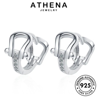 ATHENA JEWELRY ต้นฉบับ ต่างหู ผู้หญิง ไดมอนด์ ห่วง ตุ้มหู Silver เครื่องประดับ มอยส์ซาไนท์ หนีบ โกลด์ เกือกม้า เงิน แฟชั่น 925 แท้ เกาหลี เครื่องประดับ E1365