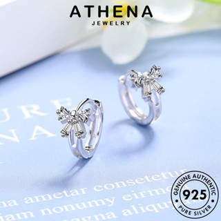 ATHENA JEWELRY ต่างหู หูกระต่าย เครื่องประดับ หนีบ Silver ผู้หญิง แท้ ตุ้มหู แฟชั่น 925 ต้นฉบับ เกาหลี มอยส์ซาไนท์ไดมอนด์ เครื่องประดับ ห่วง เงิน E1368