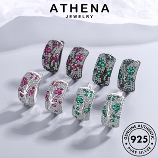 ATHENA JEWELRY แท้ หนีบ แฟชั่น เกาหลี สาขา เงิน ต้นฉบับ เครื่องประดับ ห่วง ตุ้มหู 925 ต่างหู ผู้หญิง ทองมรกต เครื่องประดับ Silver E1375