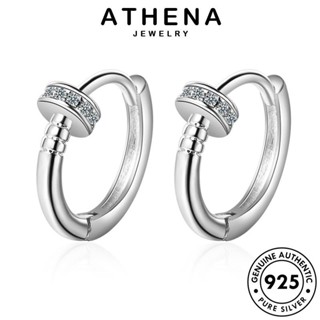 ATHENA JEWELRY ตุ้มหู แฟชั่น โกลด์ แท้ เกาหลี 925 ห่วง ผู้หญิง เครื่องประดับ มอยส์ซาไนท์ วงกลมเรขาคณิต เครื่องประดับ ต้นฉบับ ต่างหู เงิน หนีบ Silver ไดมอนด์ E1339