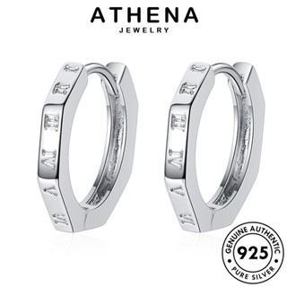 ATHENA JEWELRY เงิน เลขโรมัน หนีบ แท้ ต่างหู เครื่องประดับ เครื่องประดับ ผู้หญิง ต้นฉบับ ห่วง 925 เกาหลี Silver แฟชั่น ตุ้มหู E1394