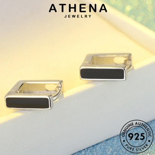 ATHENA JEWELRY เครื่องประดับ ต่างหู สี่เหลี่ยม แท้ ห่วง เครื่องประดับ ตุ้มหู 925 เงิน หนีบ เกาหลี ต้นฉบับ Silver ผู้หญิง แฟชั่น E1395