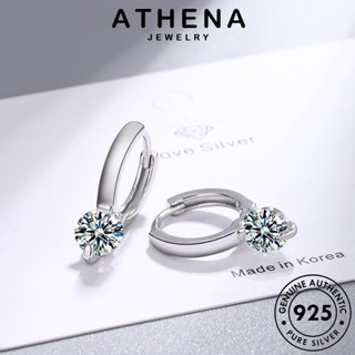 ATHENA JEWELRY หนีบ Silver เงิน ต้นฉบับ ห่วง ต่างหู มอยส์ซาไนท์ แฟชั่น ตุ้มหู แท้ 925 ผู้หญิง ไดมอนด์ วงกลม เกาหลี เครื่องประดับ เครื่องประดับ โกลด์ E1404