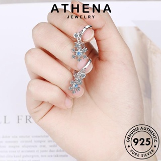 ATHENA JEWELRY เกล็ดหิมะ หนีบ ต้นฉบับ แฟชั่น เครื่องประดับ เกาหลี ตุ้มหู ผู้หญิง แท้ มอยส์ซาไนท์ไดมอนด์ เครื่องประดับ Silver ต่างหู ห่วง 925 เงิน E1405