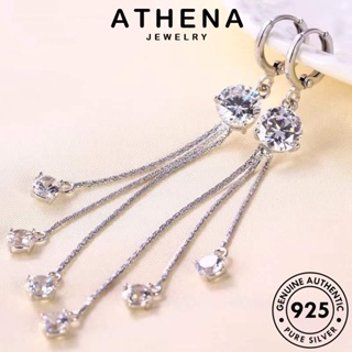 ATHENA JEWELRY ต่างหู ห่วง พู่ เครื่องประดับ ตุ้มหู 925 เกาหลี แท้ แฟชั่น ต้นฉบับ Silver หนีบ ผู้หญิง เงิน เครื่องประดับ มอยส์ซาไนท์ไดมอนด์ E1417