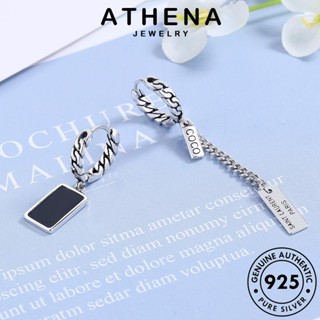 ATHENA JEWELRY ต่างหู เครื่องประดับ เกาหลี แท้ Silver ห่วง เงิน ผู้หญิง แฟชั่น ต้นฉบับ หนีบ ตุ้มหู เครื่องประดับ จดหมาย 925 E1425