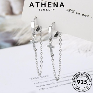 ATHENA JEWELRY เครื่องประดับ ห่วง ต้นฉบับ แฟชั่น หนีบ Silver มอยส์ซาไนท์ไดมอนด์ ต่างหู เครื่องประดับ ตุ้มหู ผู้หญิง เงิน ข้าม 925 เกาหลี แท้ E1377