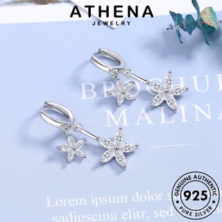 ATHENA JEWELRY แฟชั่น เกาหลี ห่วง Silver ผู้หญิง 925 เครื่องประดับ ต่างหู เงิน เครื่องประดับ ตุ้มหู แท้ ต้นฉบับ มอยส์ซาไนท์ไดมอนด์ หนีบ ดอกไม้ E1380