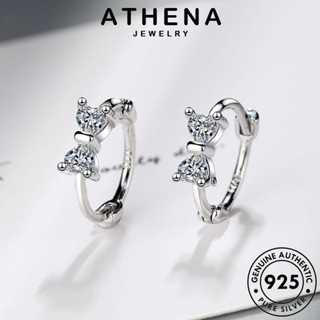 ATHENA JEWELRY ต้นฉบับ โกลด์ เครื่องประดับ หนีบ หูกระต่าย แฟชั่น แท้ ตุ้มหู ไดมอนด์ มอยส์ซาไนท์ เครื่องประดับ 925 เกาหลี ห่วง เงิน ผู้หญิง ต่างหู Silver E1441