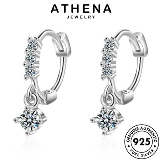 ATHENA JEWELRY 925 กลม โกลด์ ต้นฉบับ ไดมอนด์ แฟชั่น ผู้หญิง ตุ้มหู Silver ต่างหู แท้ เงิน ห่วง เครื่องประดับ เกาหลี มอยส์ซาไนท์ เครื่องประดับ หนีบ E1445